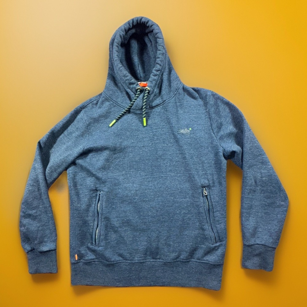 Superdry Orange Label Co. Men's XXL Pullover Blue Hoodie